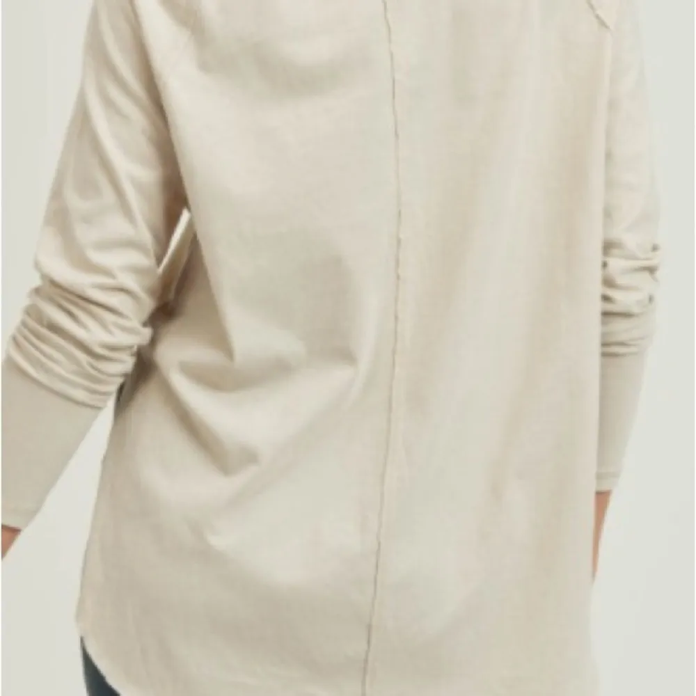 Mono B‎ Stone Neutral Raw Hem Long Sleeve Athleisure Top Size M - Image 6