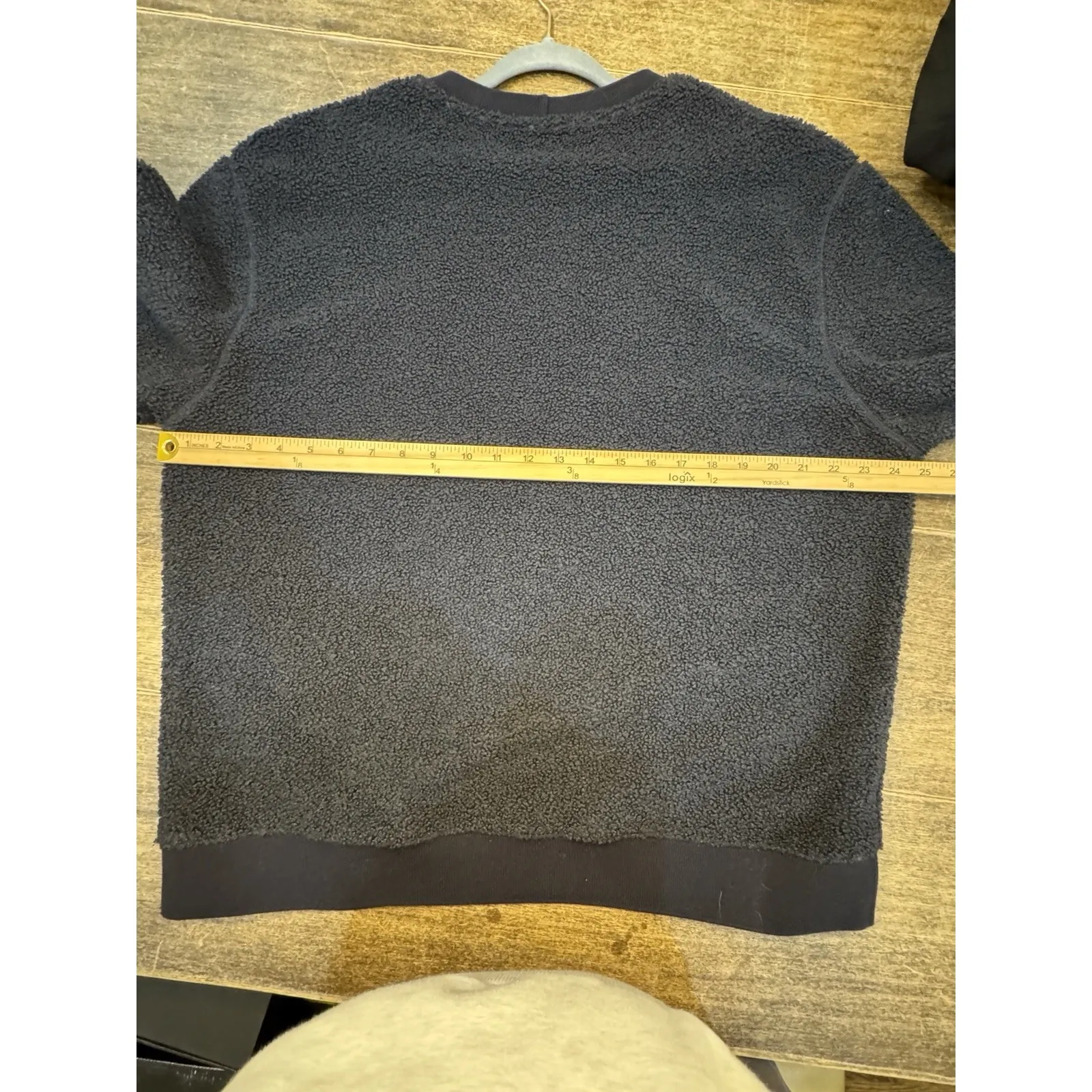 Cos Women's Oversized Relaxed Fit Pullover Sweatshirt Teddy Texture Dark Blue - Image 7