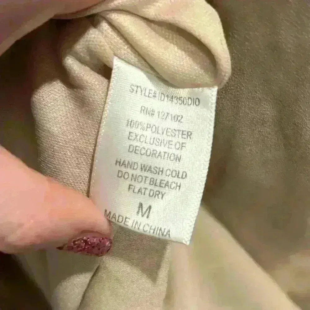 Pink Owl Tan Beaded Dress Long Sleeve Midi - Image 5