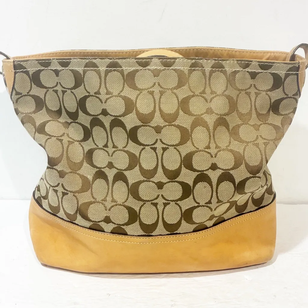 Coach CC Signature Handbag 
 Brown/tan J0932-f13742 Purse - Image 7