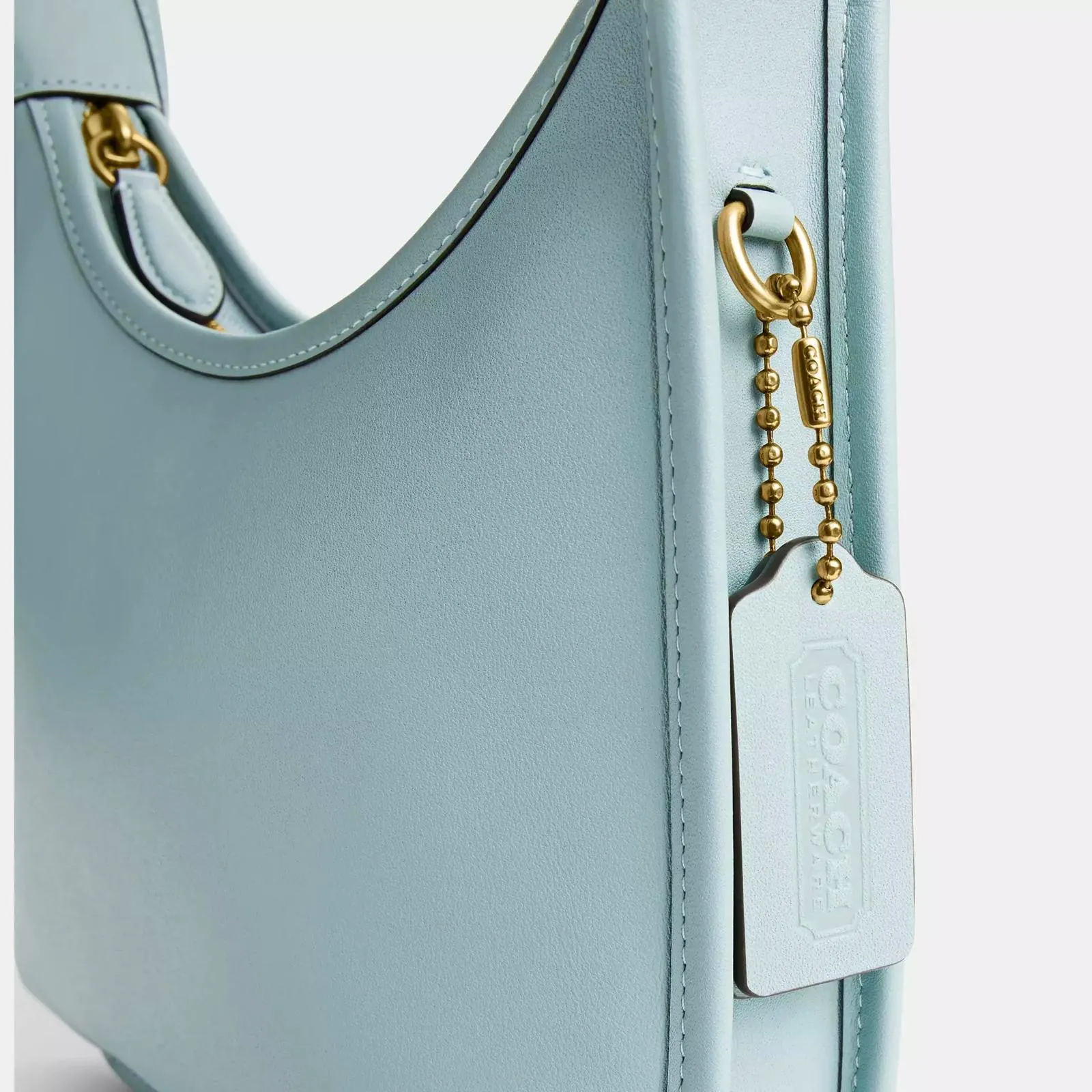 Coach Originals Curve Zip Bag Brass / Light Blue NWT - Image 3
