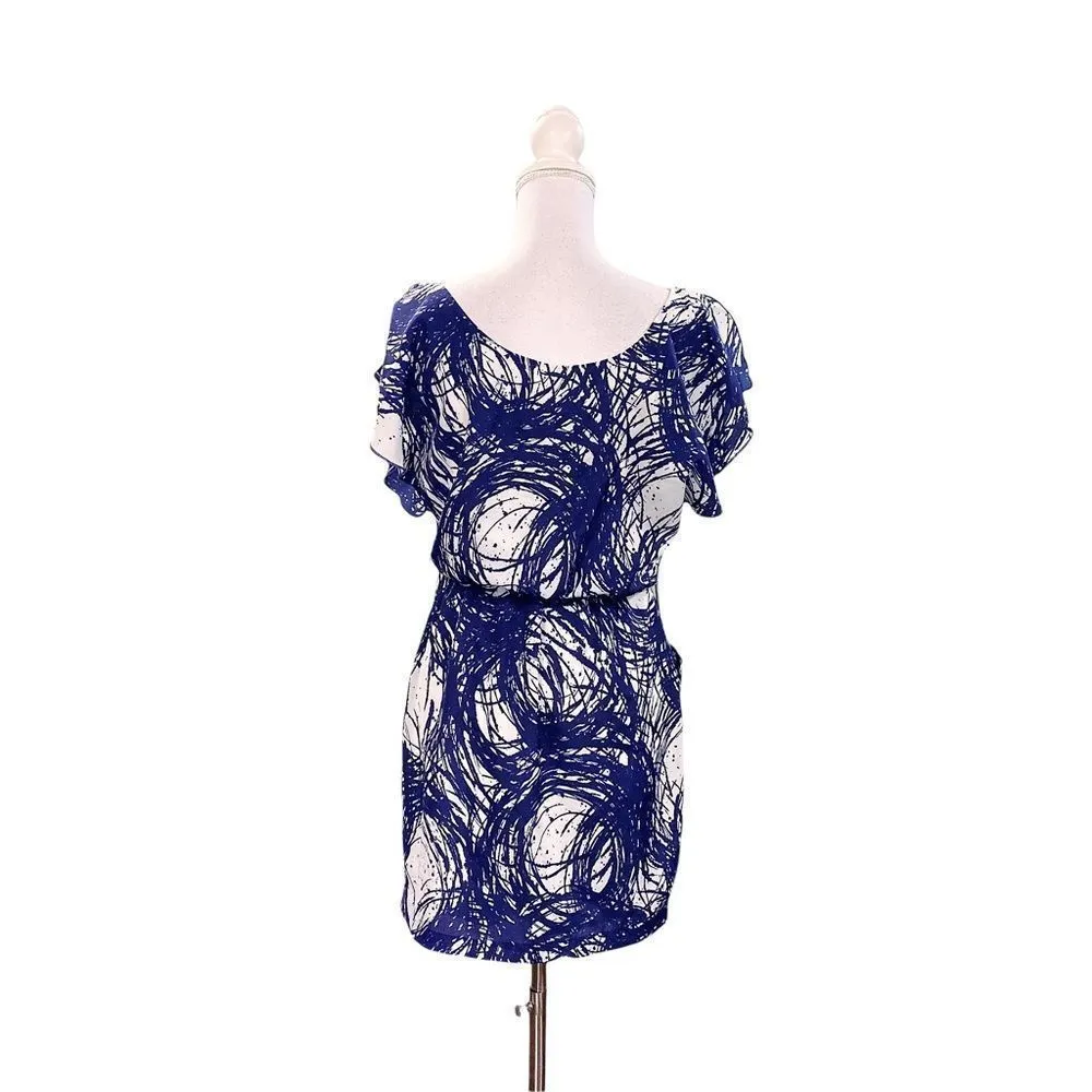 City Triangles Navy Blue White Casual Dress w/ Pocket - Image 8