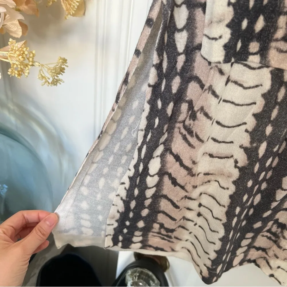 L’agence Long Slim Cream Grey Cardigan Longline Cashmere Blend Size XSmall NWT - Image 3