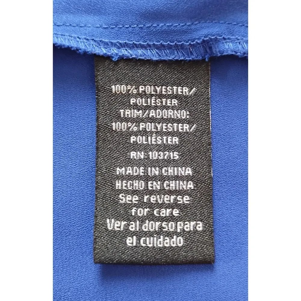 Zac And Rachel women's large blue blouse 3/4 Split sleeves with cross knot tops - Image 7