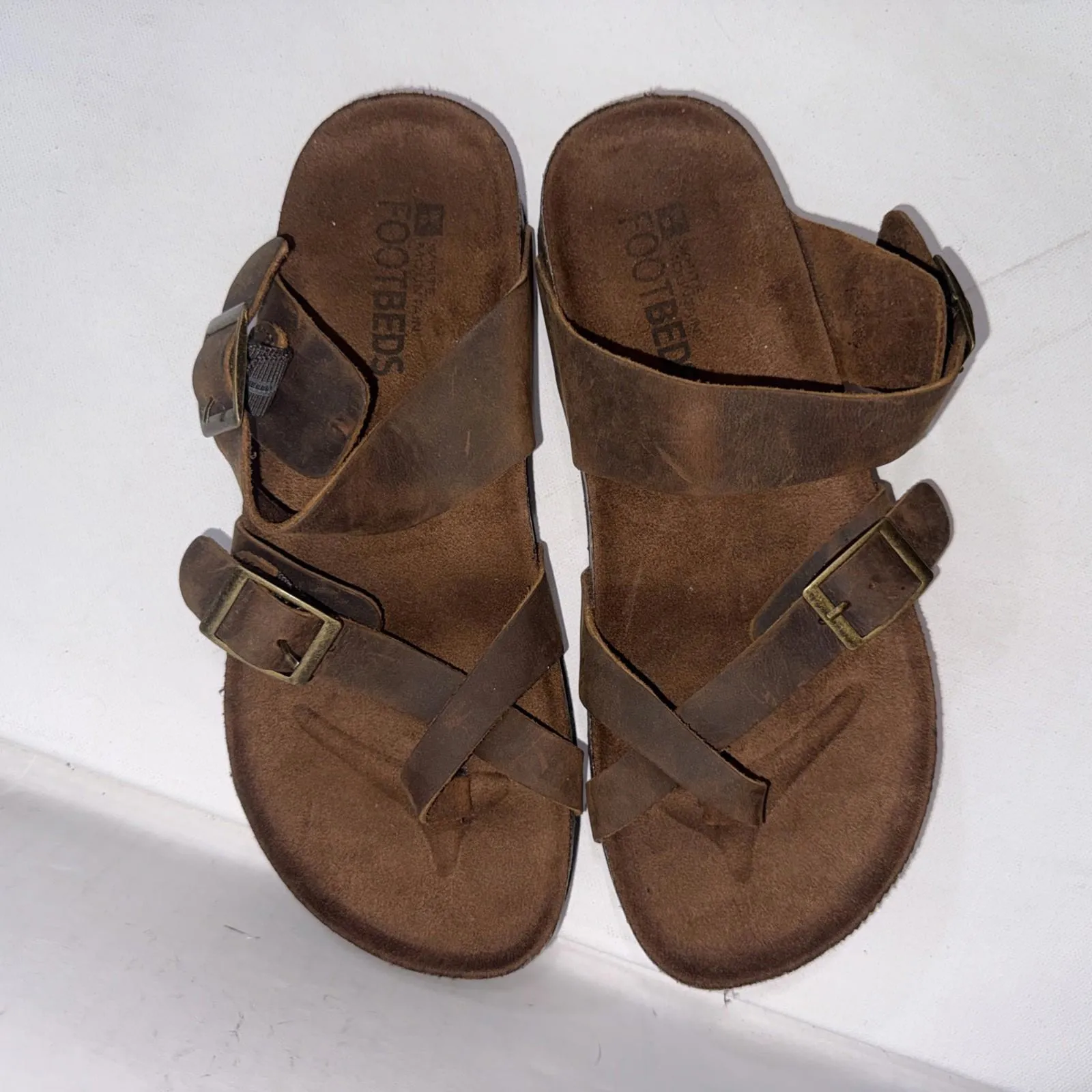White Mountain Comfortable Gracie Leather Gorpcore Brown Boho Sandal Size 7M - Image 3