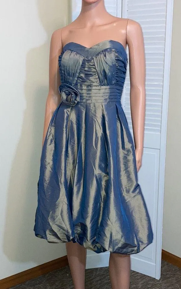 NWT Twenty One metallic Party dress size Small strapless sweetheart poof - Image 4