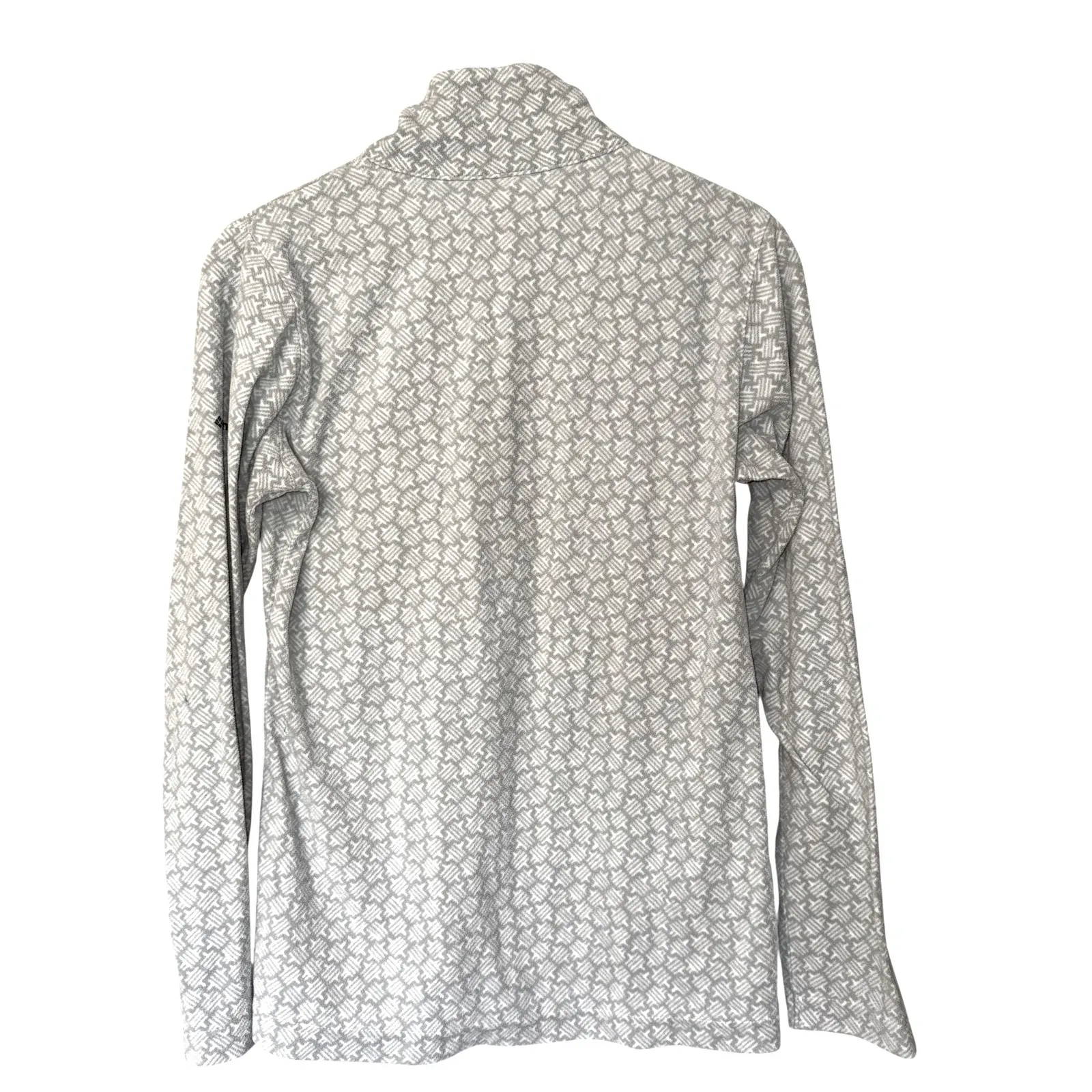Columbia Womens Pullover Top Medium Gray‎ Geometric Print Quarter Zip Active - Image 3
