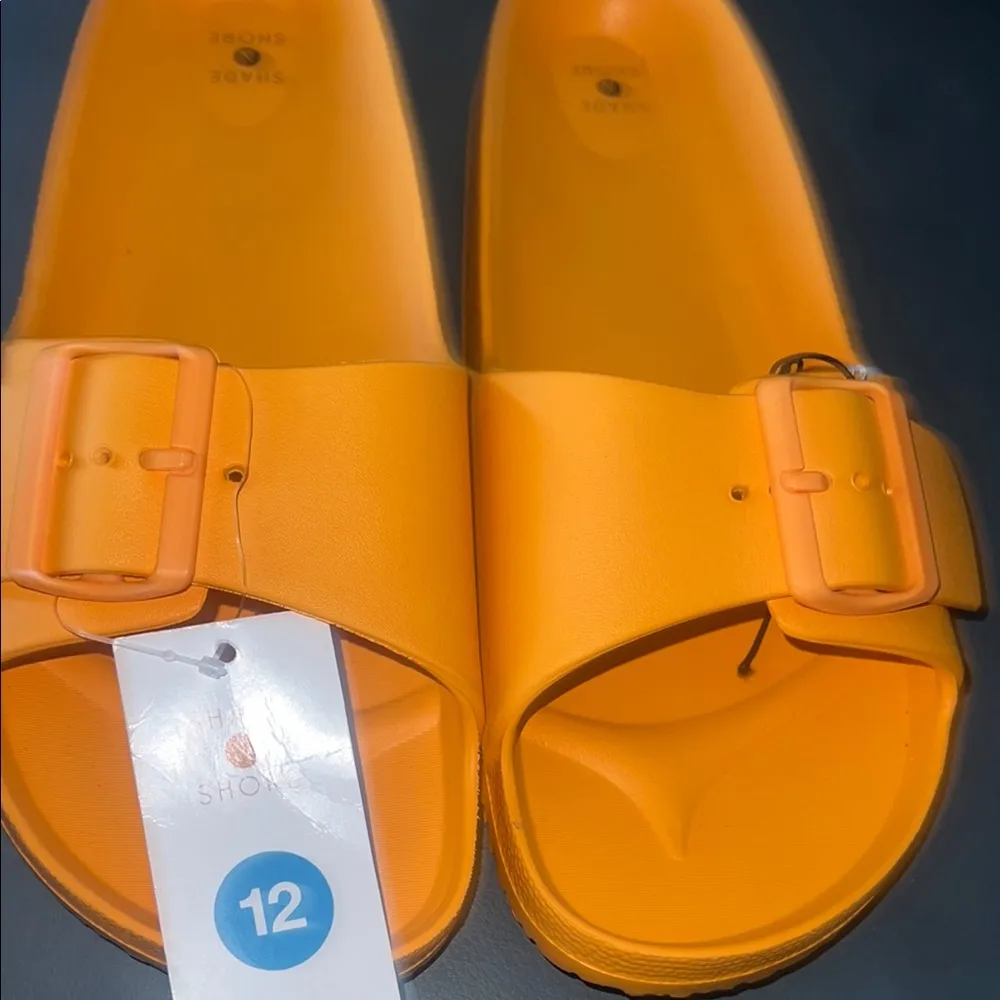 Shade & Shore Vibrant Orange Slide Sandals 12 - Image 3