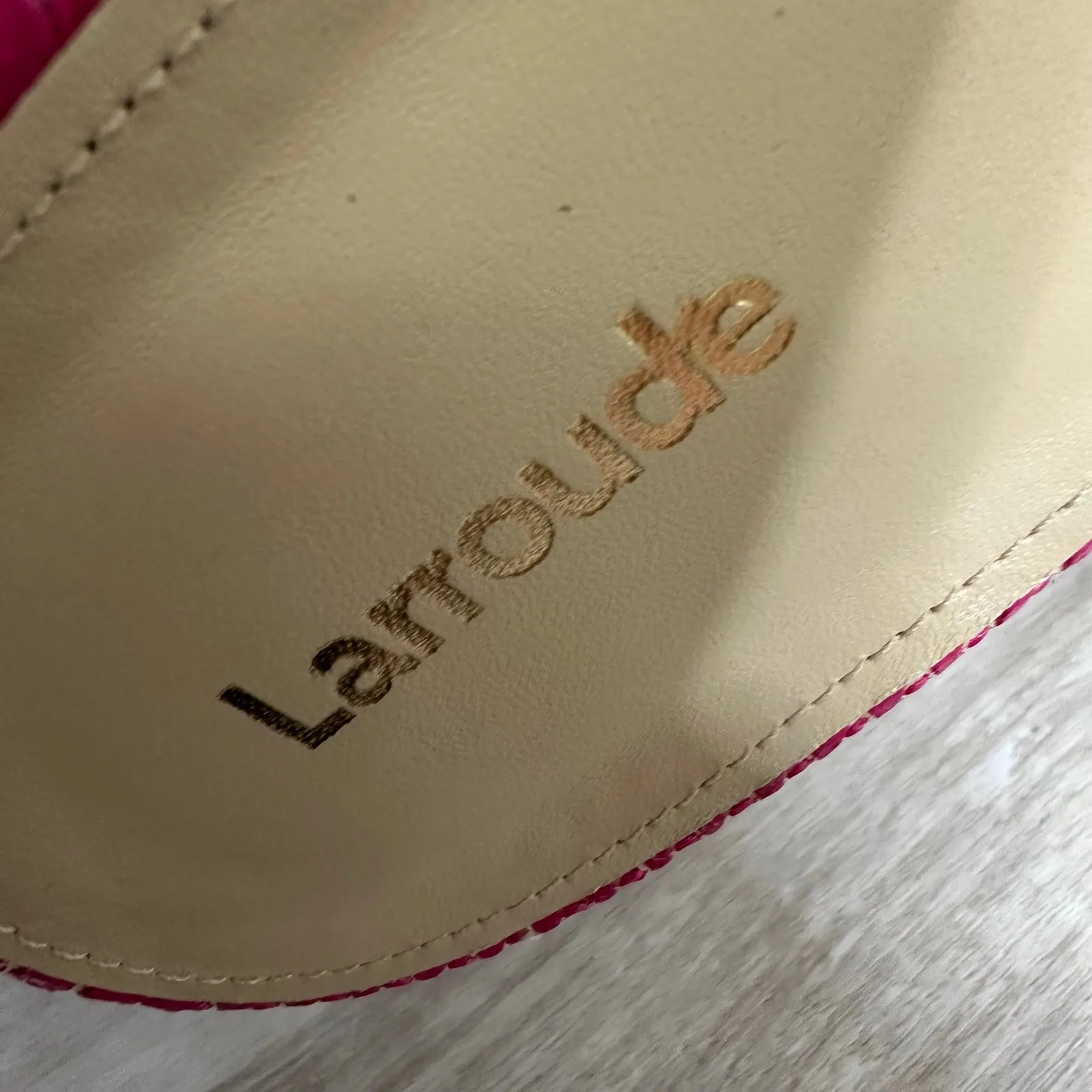 Larroude Alex Flatform Mule In Rainbow Raffia Size 10 Pink - Image 5