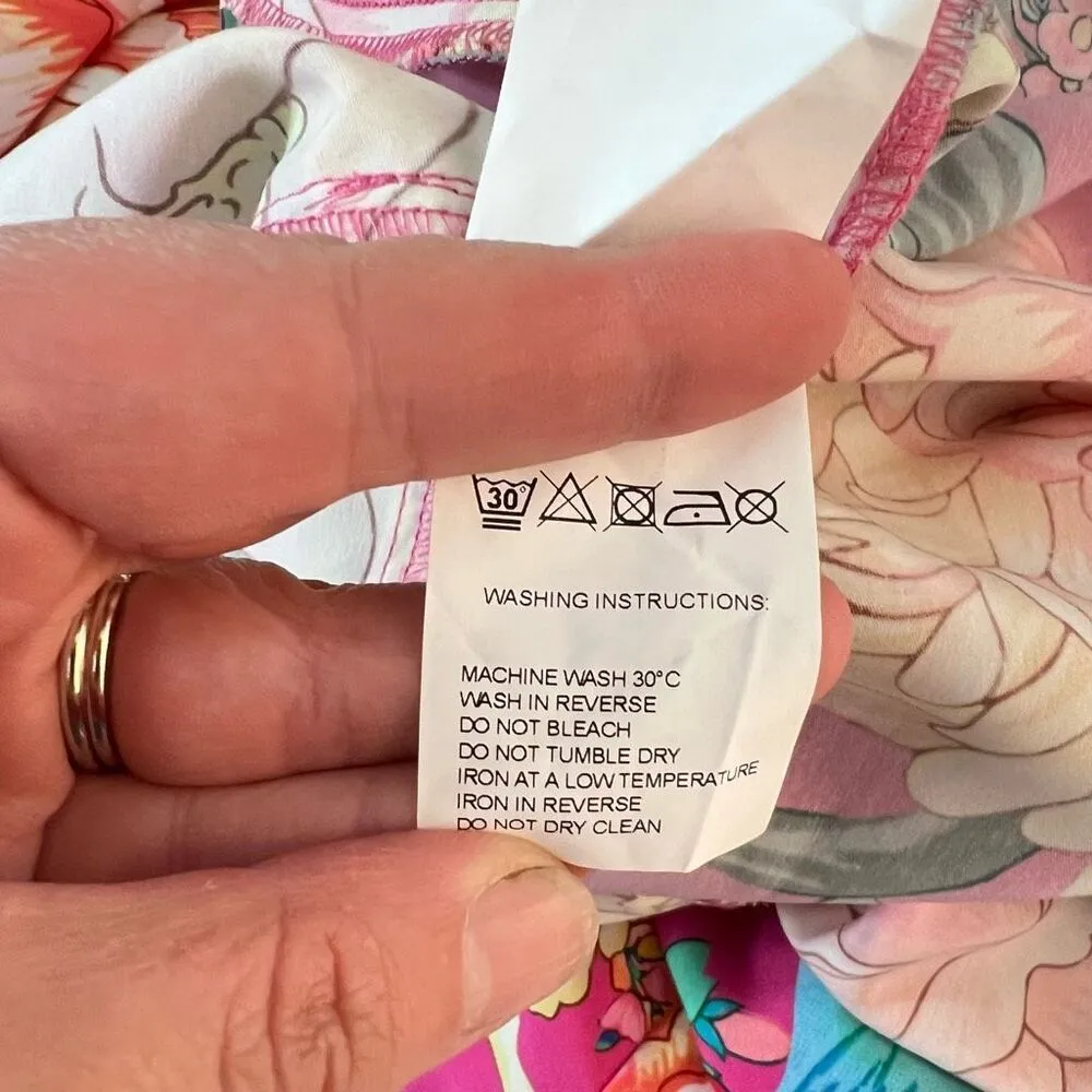 Farm Rio Anthropologie Eulalie pink floral Wide-Leg Jumpsuit size XS - Image 13