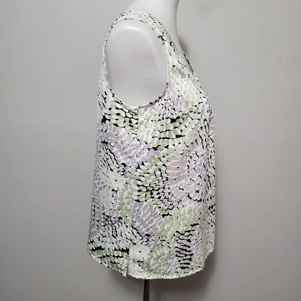 Kasper Celadon Mosaic Print Shell Size Small - Image 3