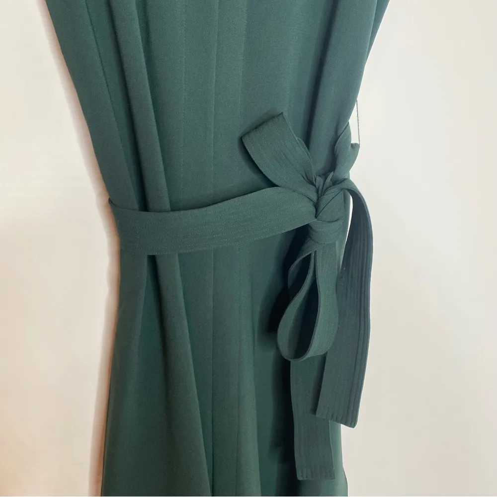 Theory Desza Admiral Crepe Dress in Hunter Green - Image 4