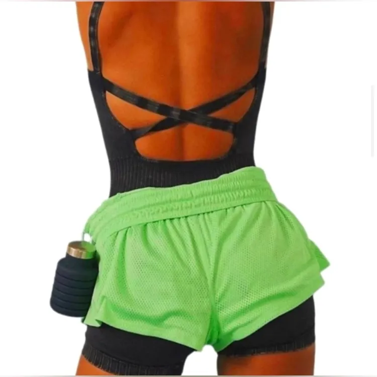 Free People Movement Hoop Shorts Large in Lime Zest Green - Image 4