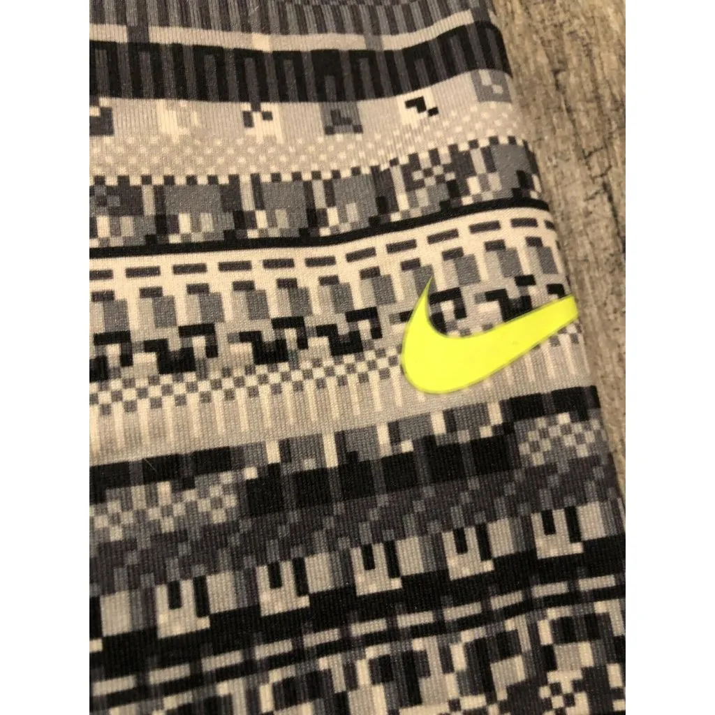 Nike Pro Small Leggings Gray Yoga Pants Compression Geometric Stretch‎ Athletic - Image 5