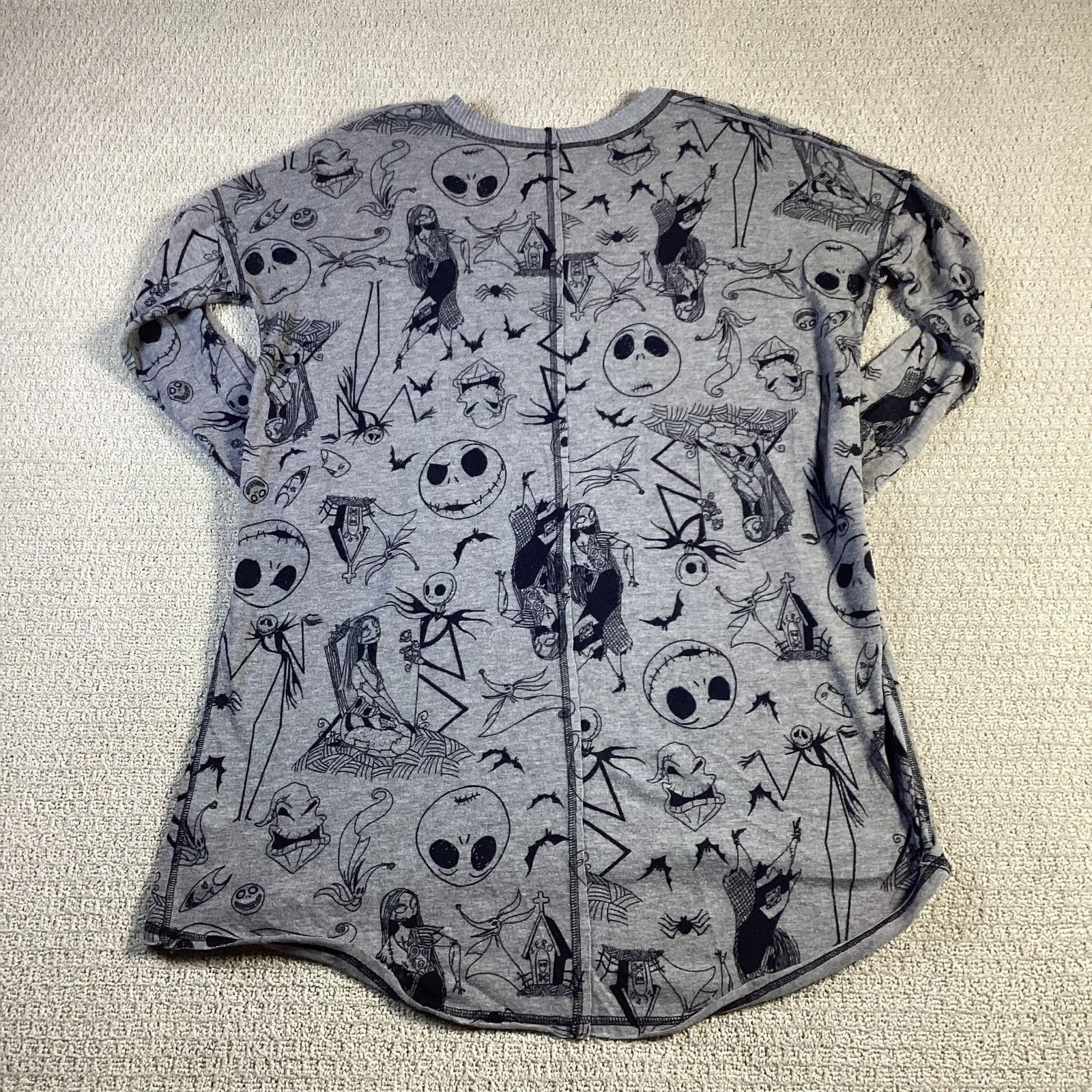 Disney The Nightmare Before Christmas All‎ Over Print Tunic Top Gray - Image 2