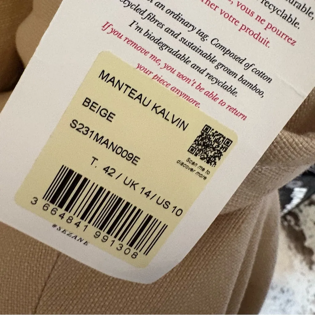 SEZANE Manteau Kalvin Coat Size 42 / 10 NWT - Image 7