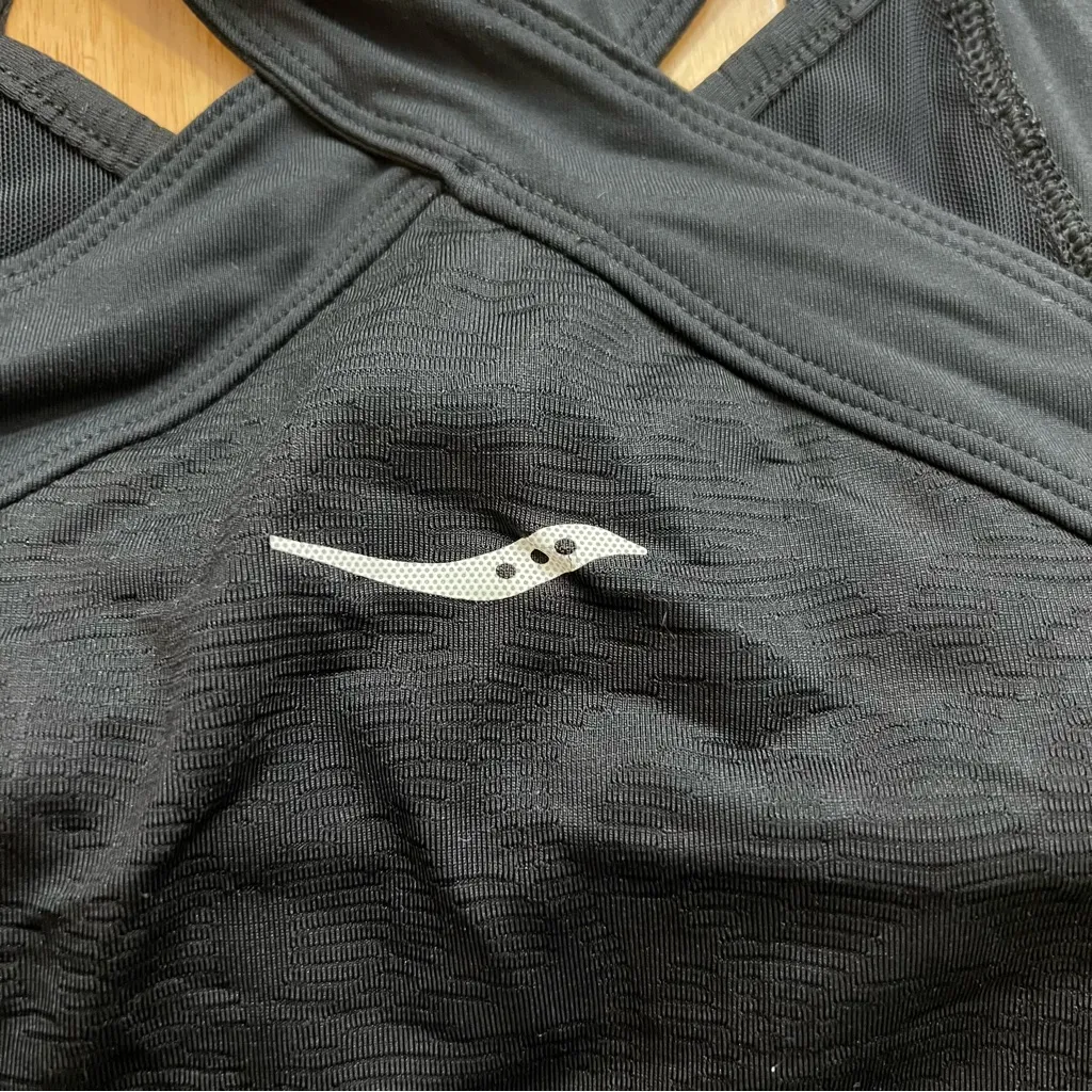 Saucony Black Textured Crossback Athletic Tank Top | Women’s Small - Image 5