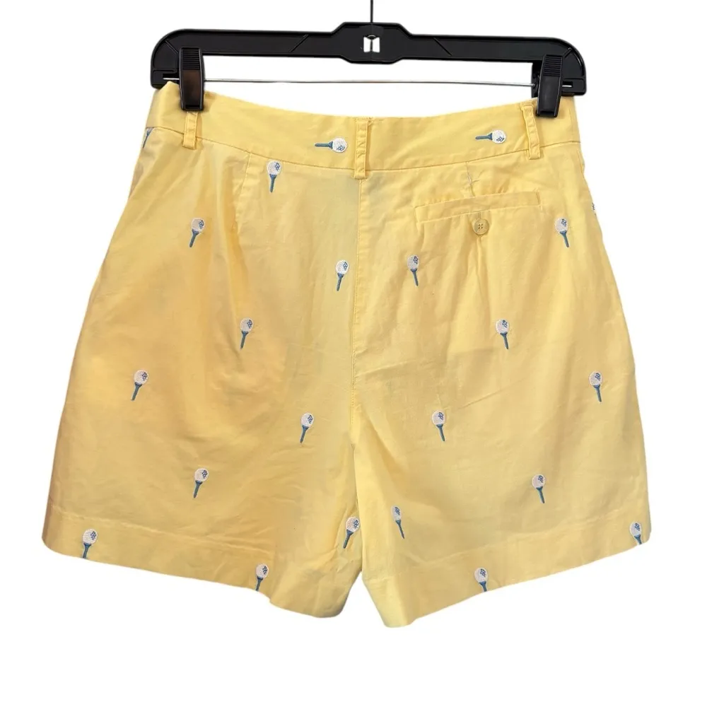 Vintage 90s’s Lilly Pulitzer Golf Tee Embroidered Yellow Shorts, Sz 4 - Image 3