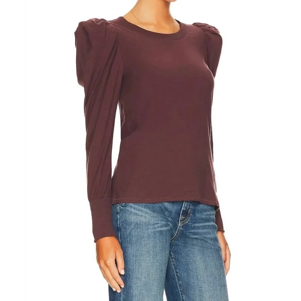 Nation LTD Romy Long Puff Sleeve in Garnet Burgundy Dark Romantic Small - Image 3