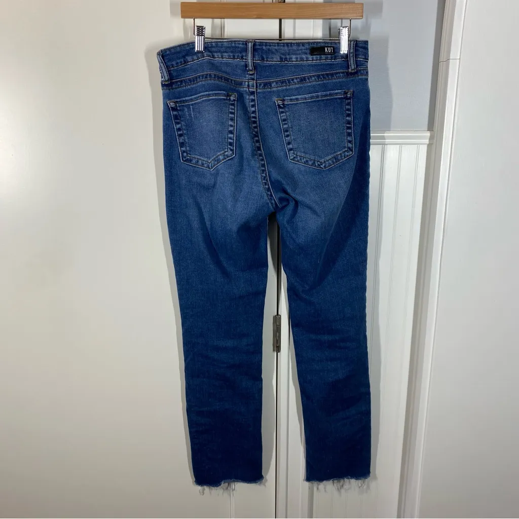 KUT High Rise Stevie Straight Leg‎ in Dark Wash minimalist size 10 - Image 3