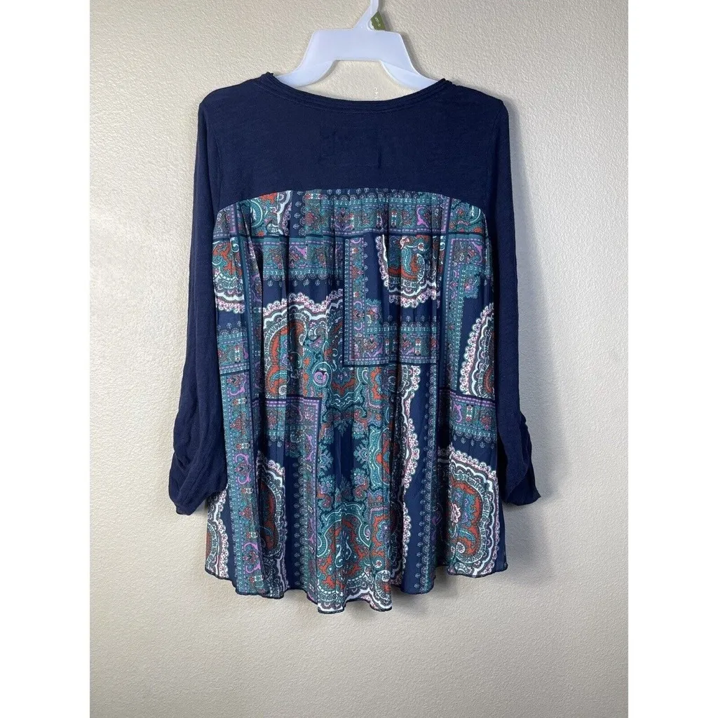 Anthropologie Paper Locket Paisley Accordion Pleated Tee | small - Image 2