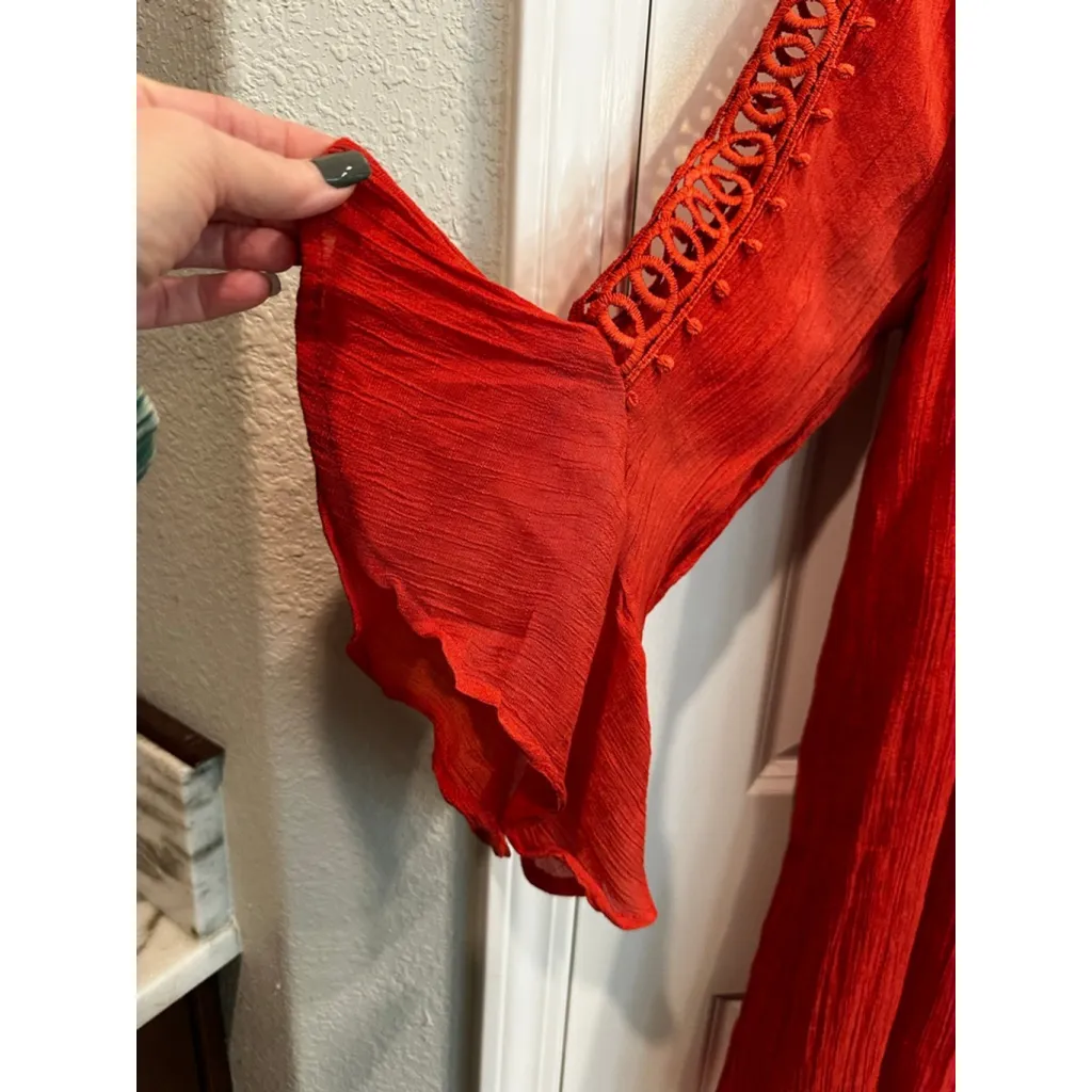 Women's Indigo Rose Red Long Sleeve Dress Plus Size 2X - Image 5