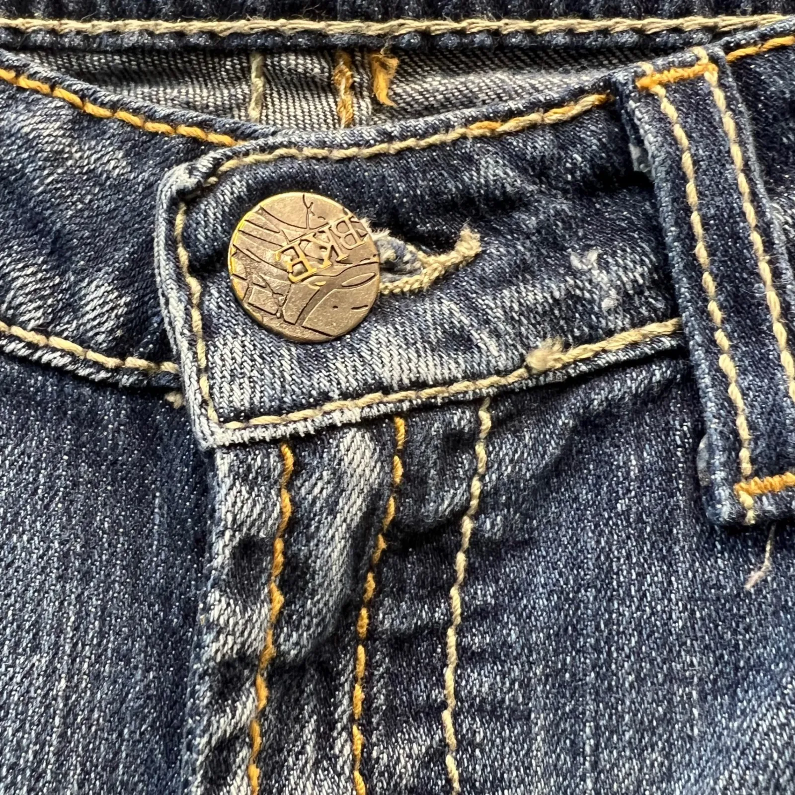 BKE Star Denim Flare Jeans Medium Wash Distressed Back Pockets Sz 29x31.5 - Image 6