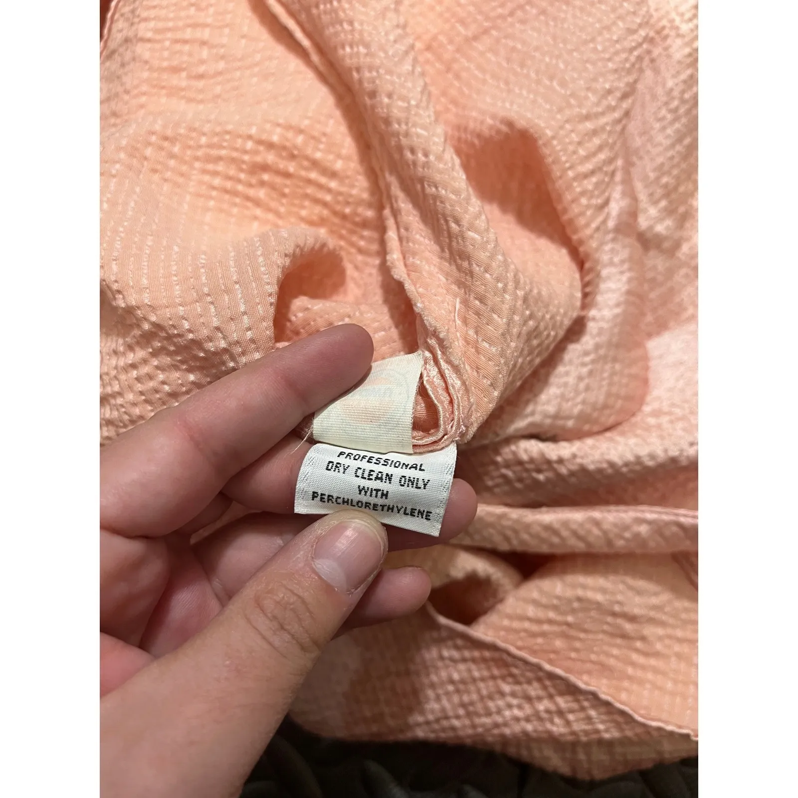 Vintage Oscar De La Renta Union Made Pink Blush Shimmer Blouse Womens Size 10 - Image 7