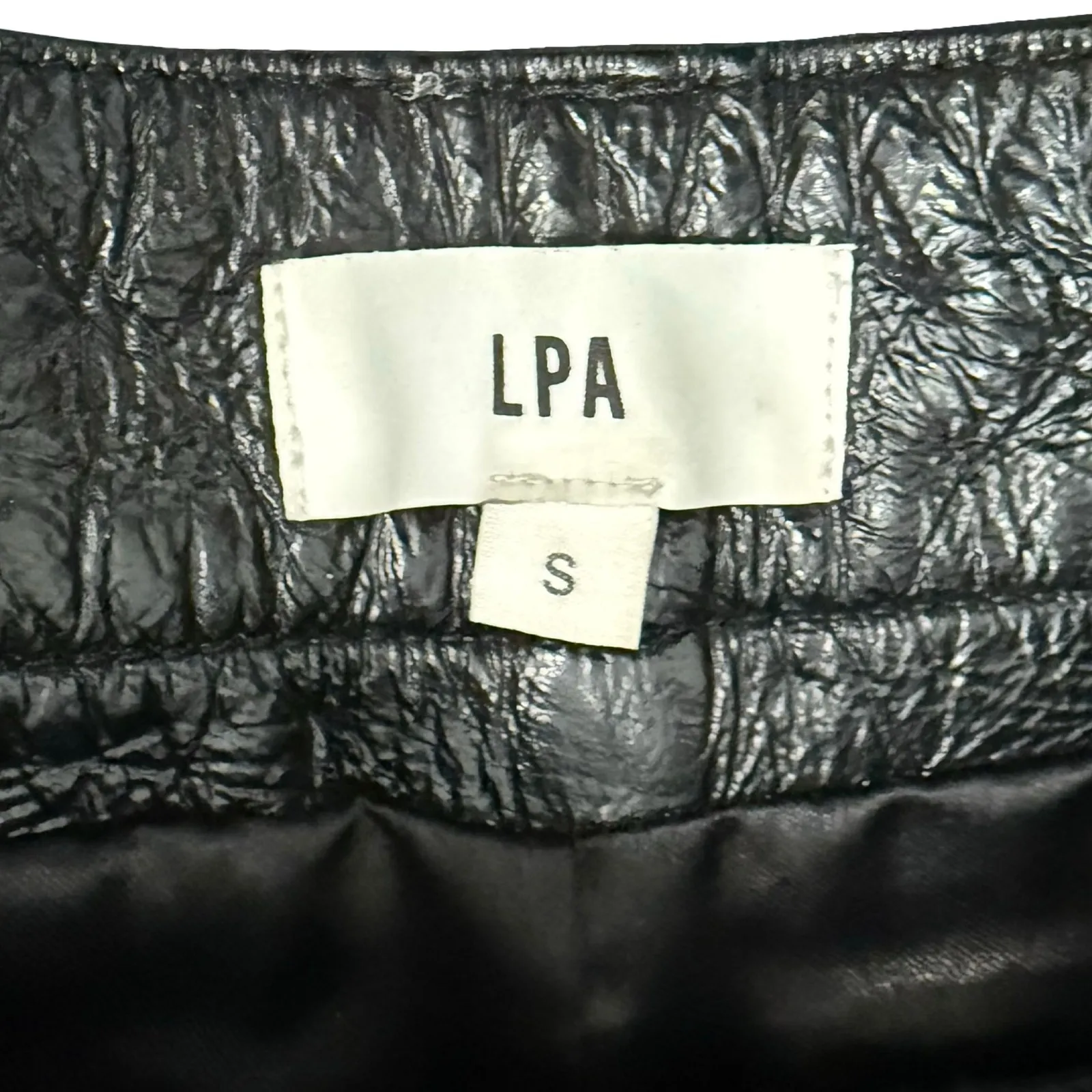 LPA Revolve Black 100% Leather High Rise Lined Slim Tapered Leg Pants Size S - Image 6