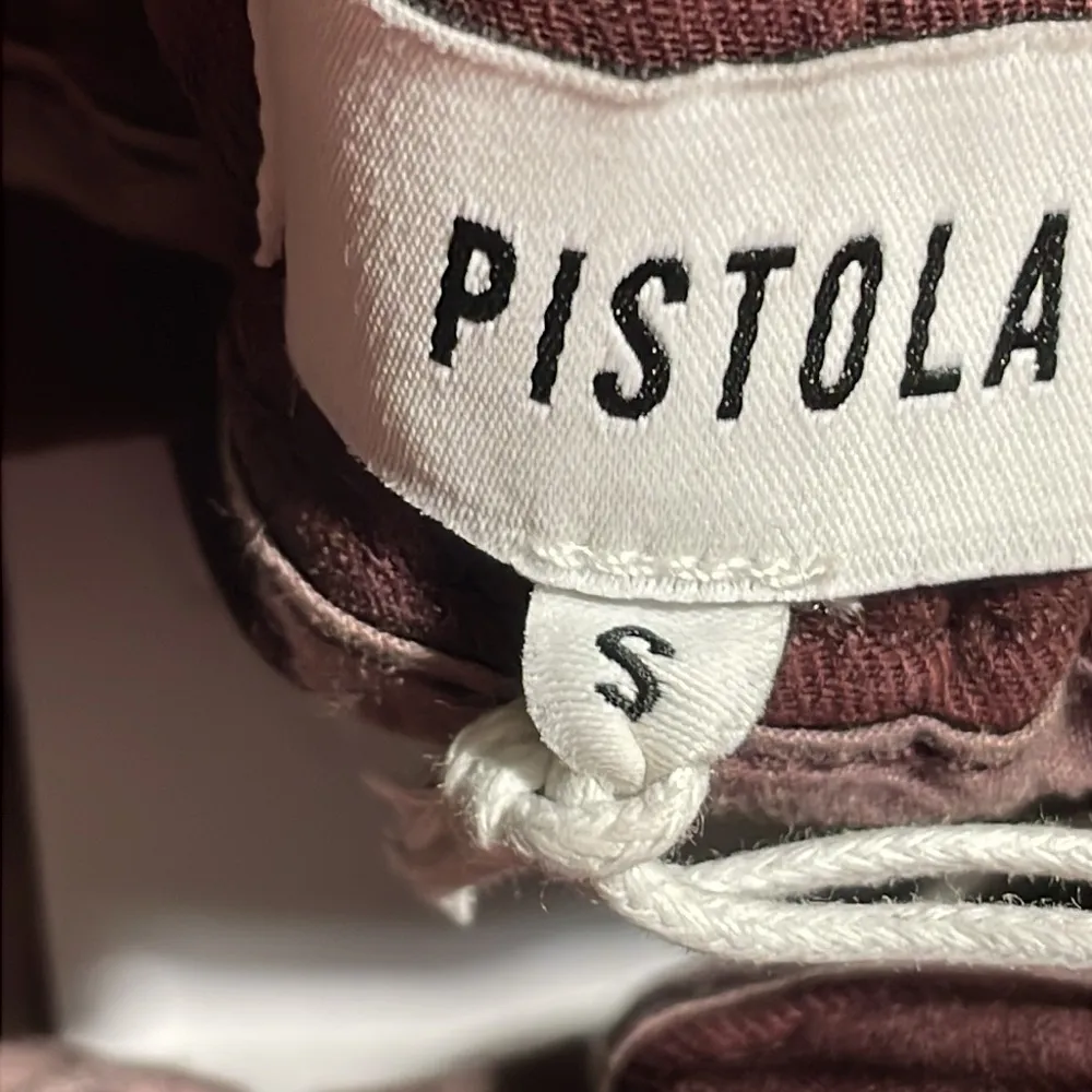 Pistola Paperbag Waist Pants Ankle Length Black Cherry Size Small NWT - Image 7