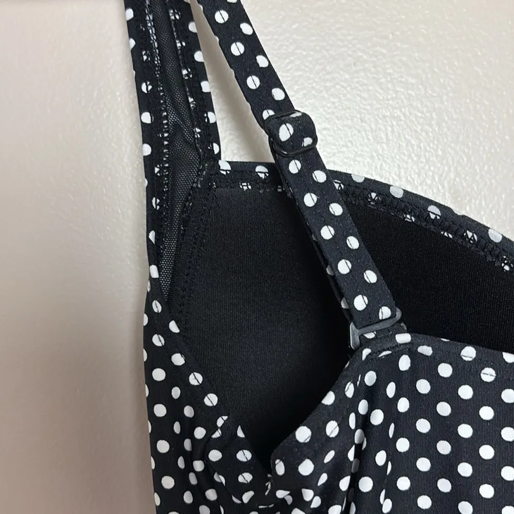 Niptuck Multi Fit Cup One Piece Swimsuit Black White Polka Dot Size 8 - Image 7