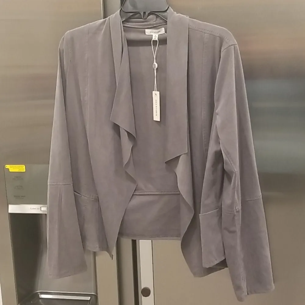 💕MAX STUDIO💕 Faux Suede Drape Front Jacket NWT - Image 10