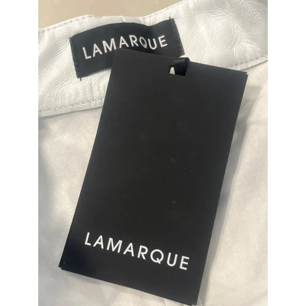 Lamarque Annaise Lamb Leather Shorts in White XSmall New Womens Hot Size XS - Image 8