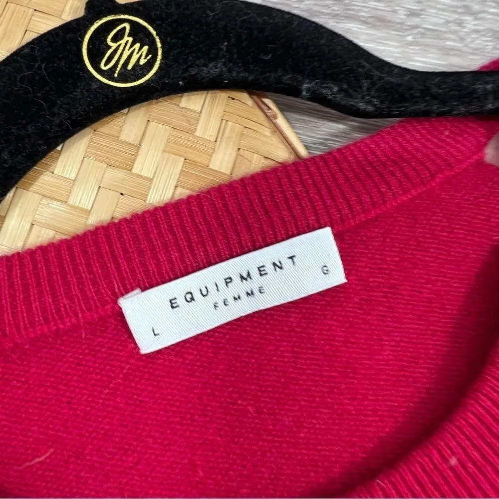 Equipment red 100% cashmere crewneck‎ sweater - Image 4