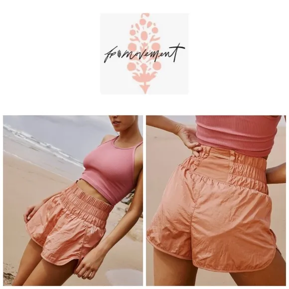 Free People Movement Women's Way Home Shorts Brushed Apricot S Orange - Image 2