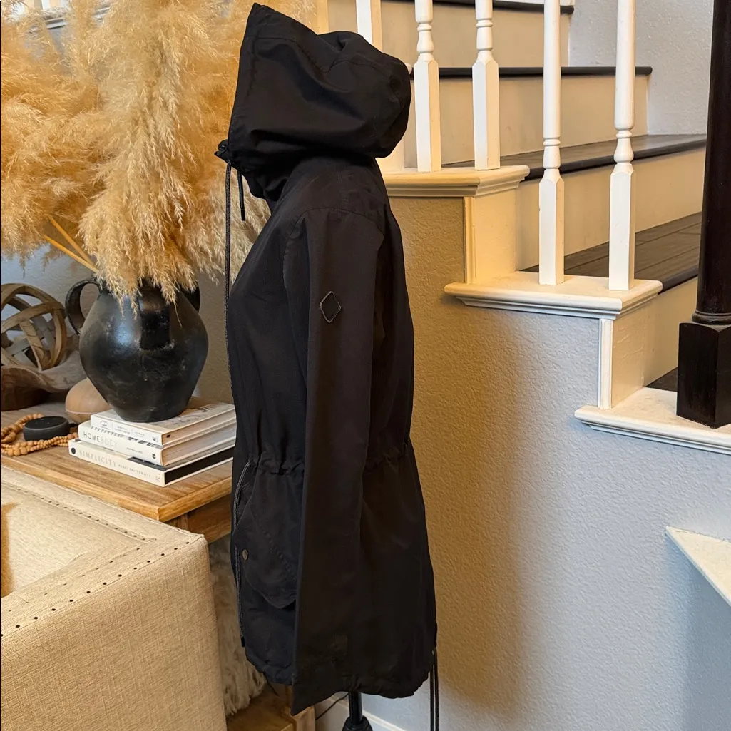 Burton Black Hooded Drawstring Waist Jacket Size Medium - Image 5