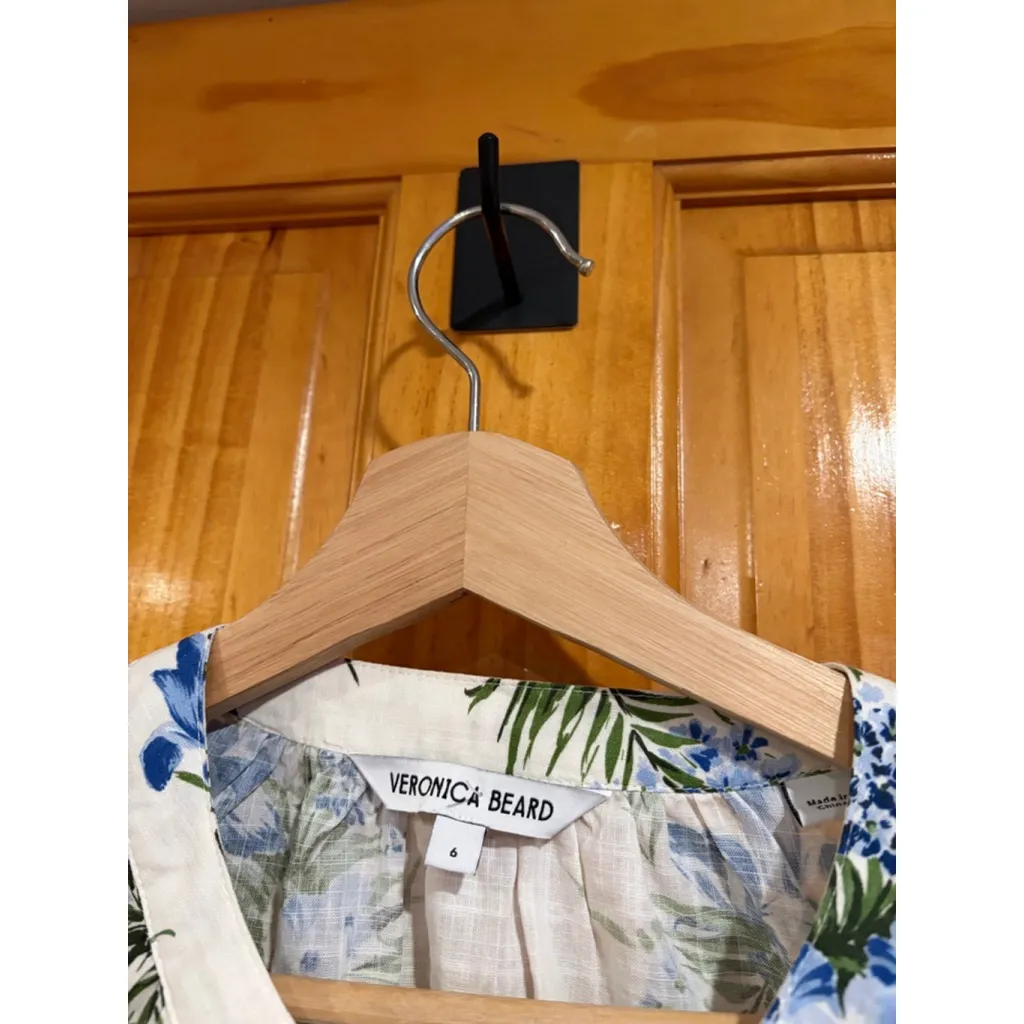 Veronica Beard Floral Cotton Matching Set Ashlynn Top & Arwen Midi Skirt 6 - Image 3