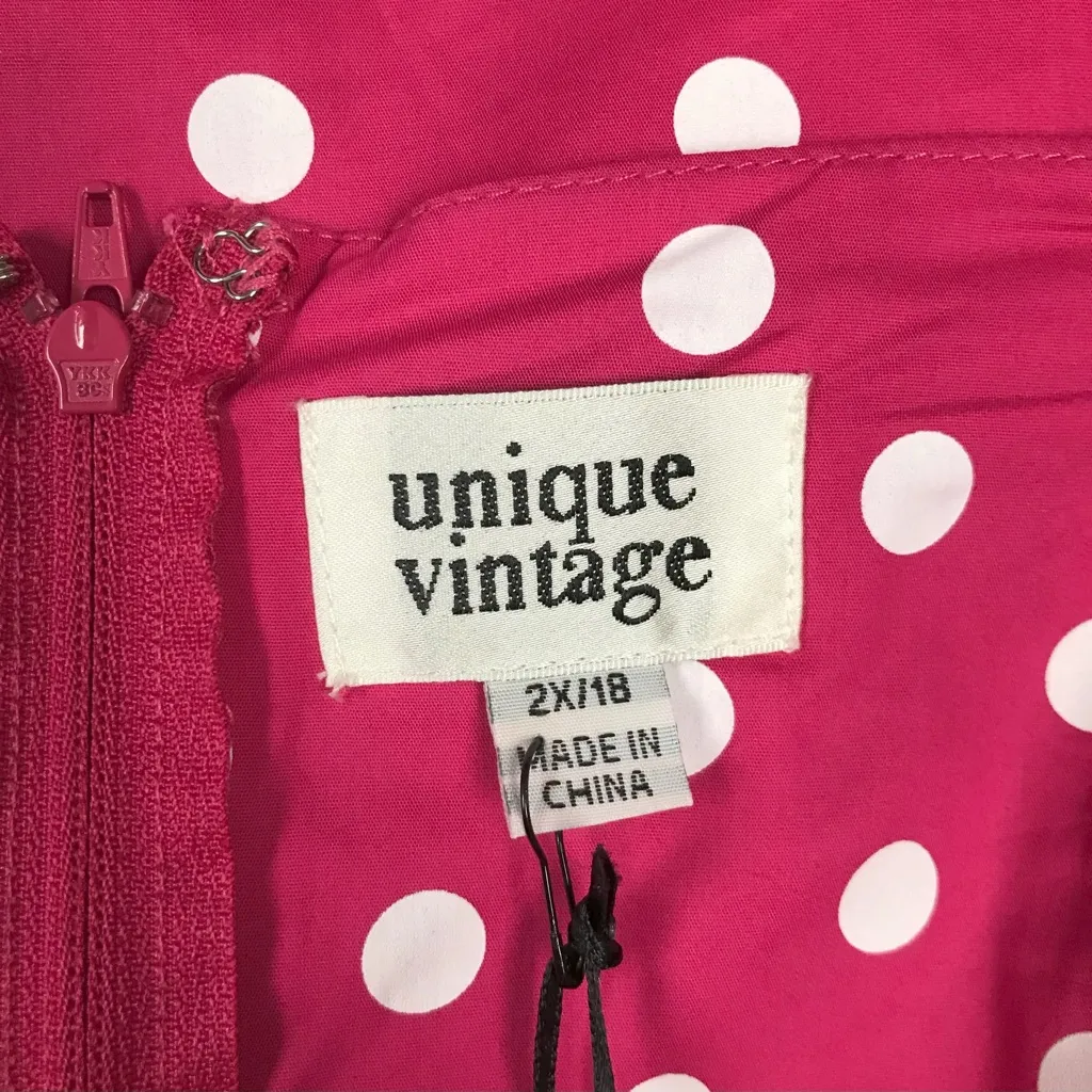 Unique Vintage Pink Polka Dot Romper - New! - Size 18 - Image 4