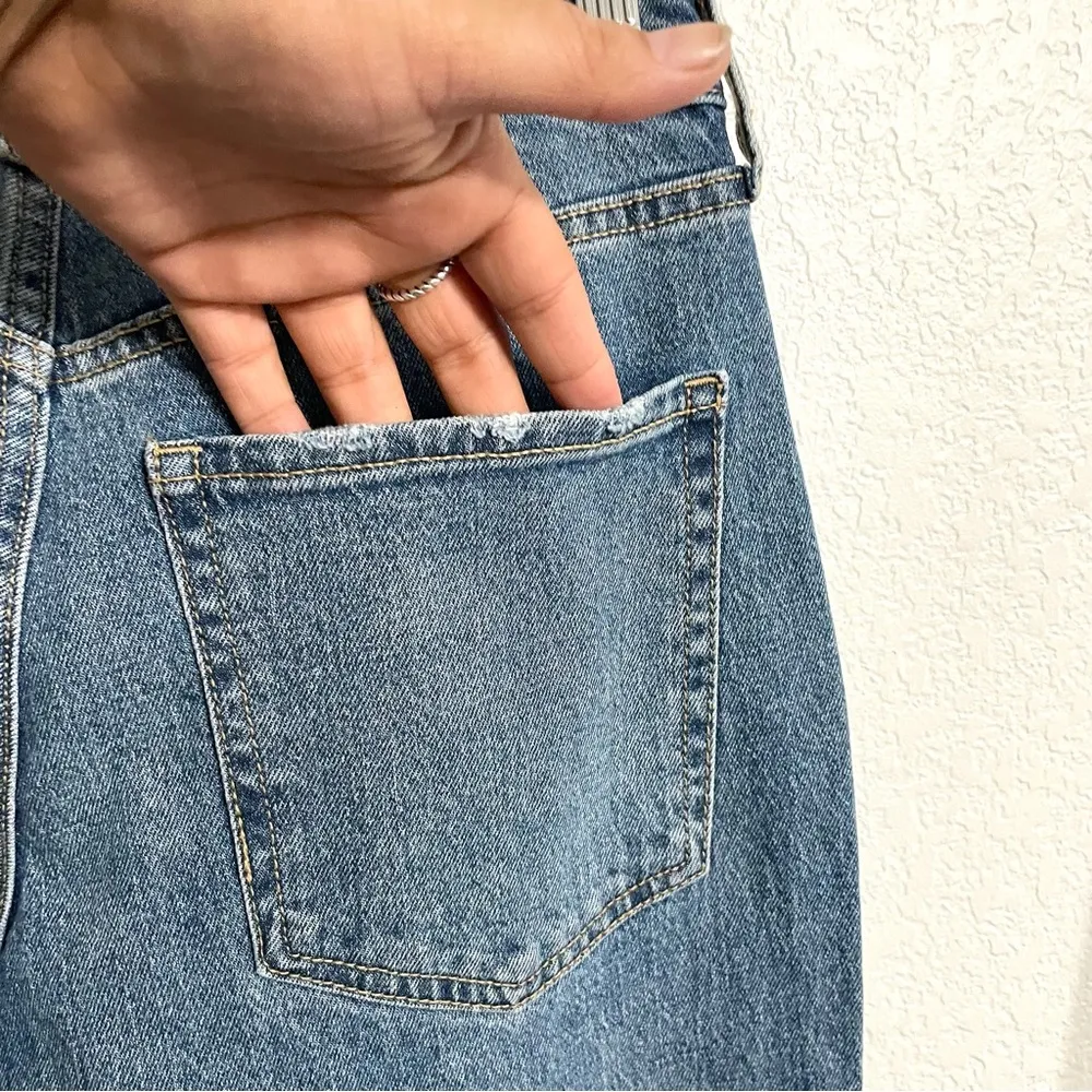 Old Navy Womens Jeans Denim Blue High Rise Curvy OG Loose Slit Ankle Size 6 - Image 7