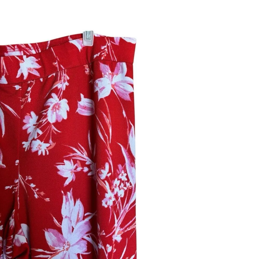 Isaac Mizrahi Live Pants Womens XL Multicolor Floral Print Stretch Pull On - Image 3