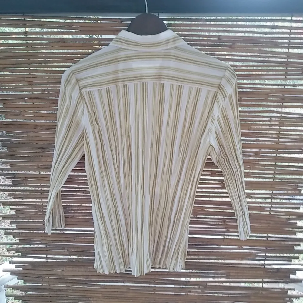 Como S Gold White Striped Top - Image 3