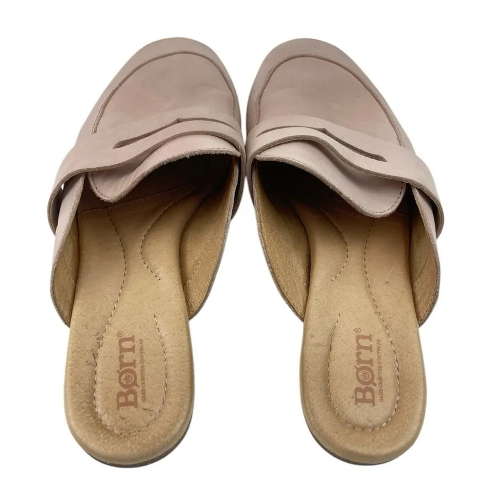 *BORN Penny Loafer Shoes Womens Size 9M Pink Flat Slip On Mule Slide Academia - Image 9