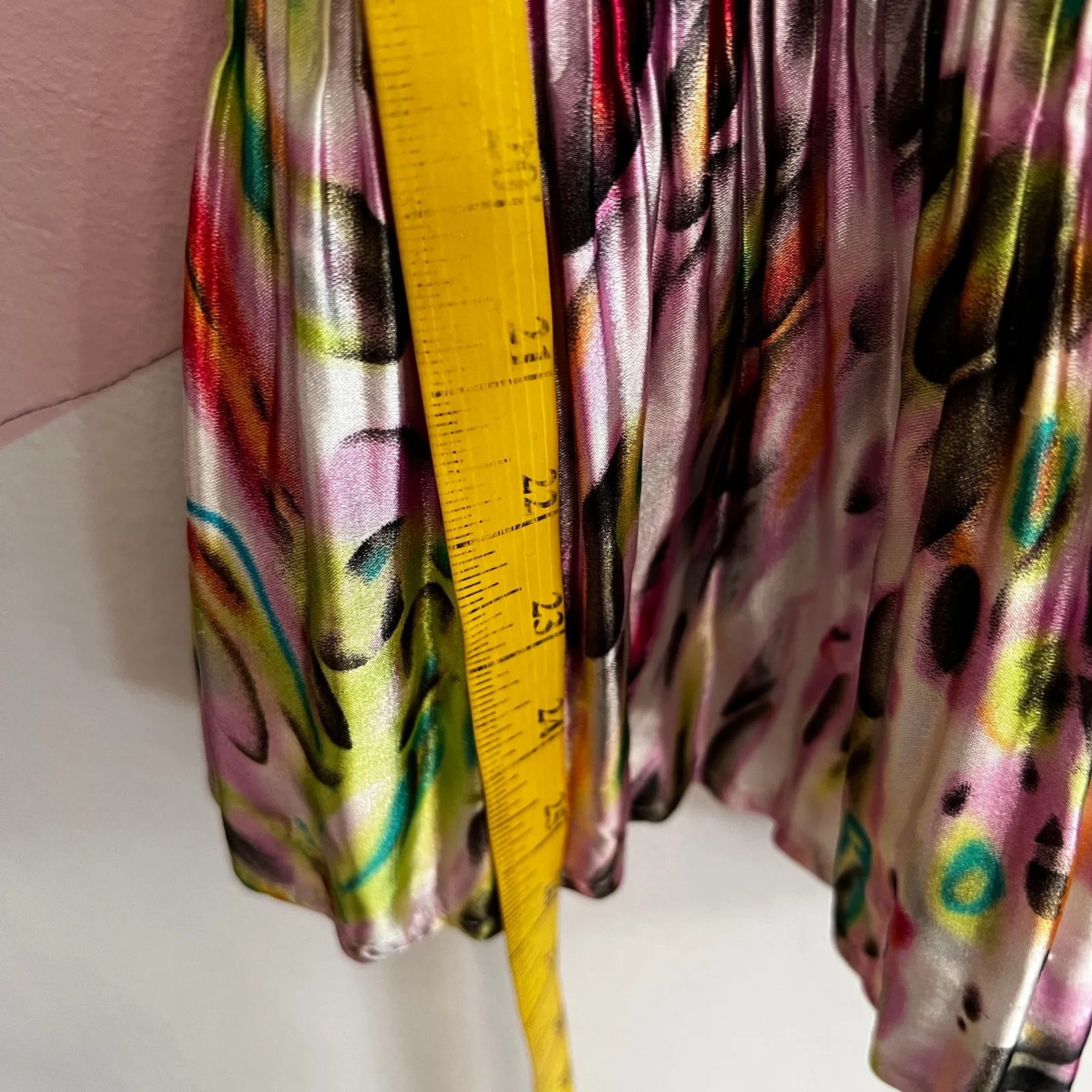 Pink Floral Crinkle Top Boho Cottagecore Y2K 2000s Fairycore Coquette Large‎ - Image 5