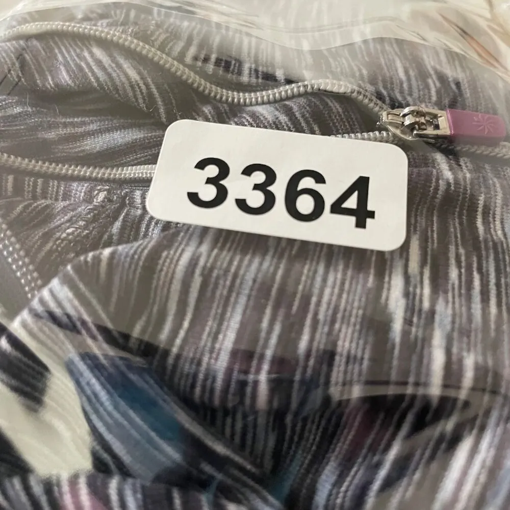 Athleta Womens Heathered Grey Striped Quarter-Zip Pullover Athletic Top Womens S - Image 9