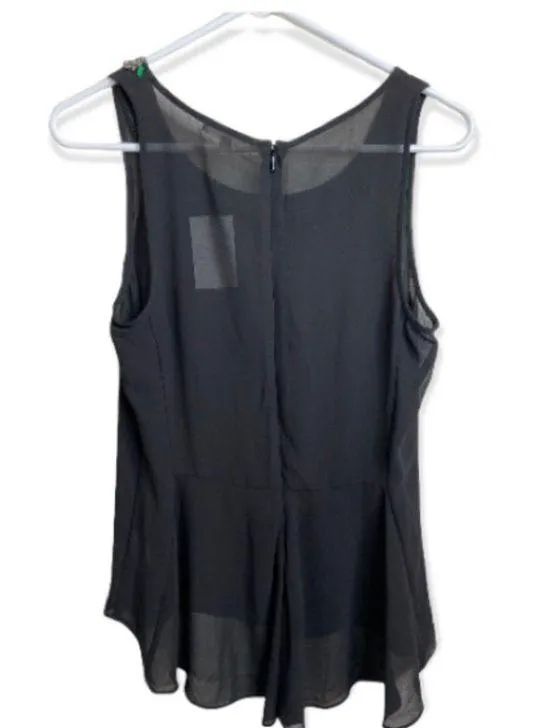 Black Sheer Beaded Tank Top - Image 4