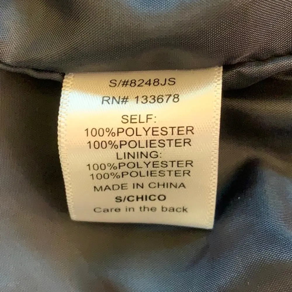 Navy & white floral embroidered bomber jacket. - Image 13