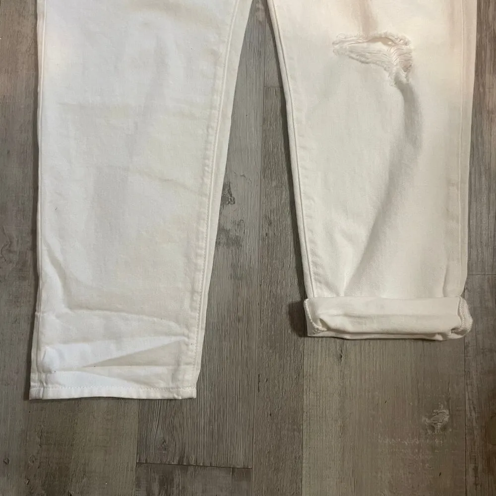NWT Loft High Rise Slim Pocket Boyfriend Jeans in White Sz 10/30 - Image 13