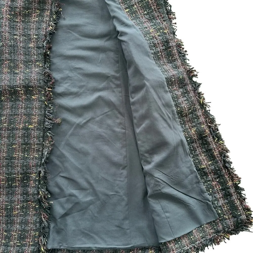 Chico's Elongated Tweed Shimmer Vest Size 1 Navy Pink Spring Summer - Image 5