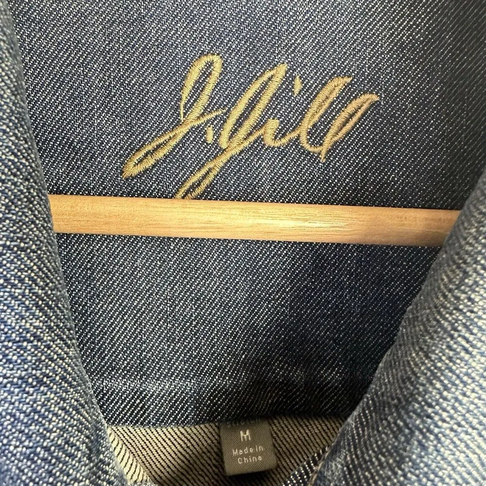 J. Jill Denim Jean Jacket Womens Size Medium Button Down Stretch Blue‎ Med Wash Blue - Image 7
