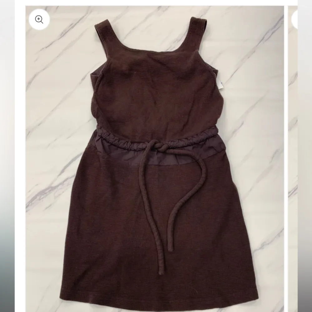 See By Chloe Brown Apron Back Waffle Jumper Dress boho designer $350 fall knit - Image 10